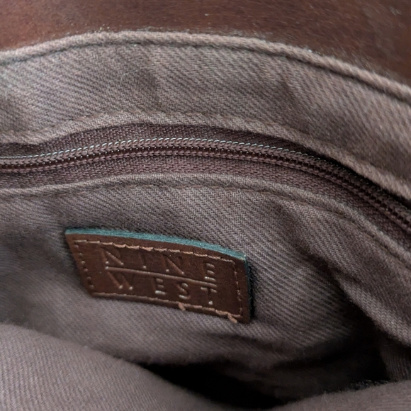 Nine West Chocolate Brown Woven Shoulder Bag - Picture 6 of 10